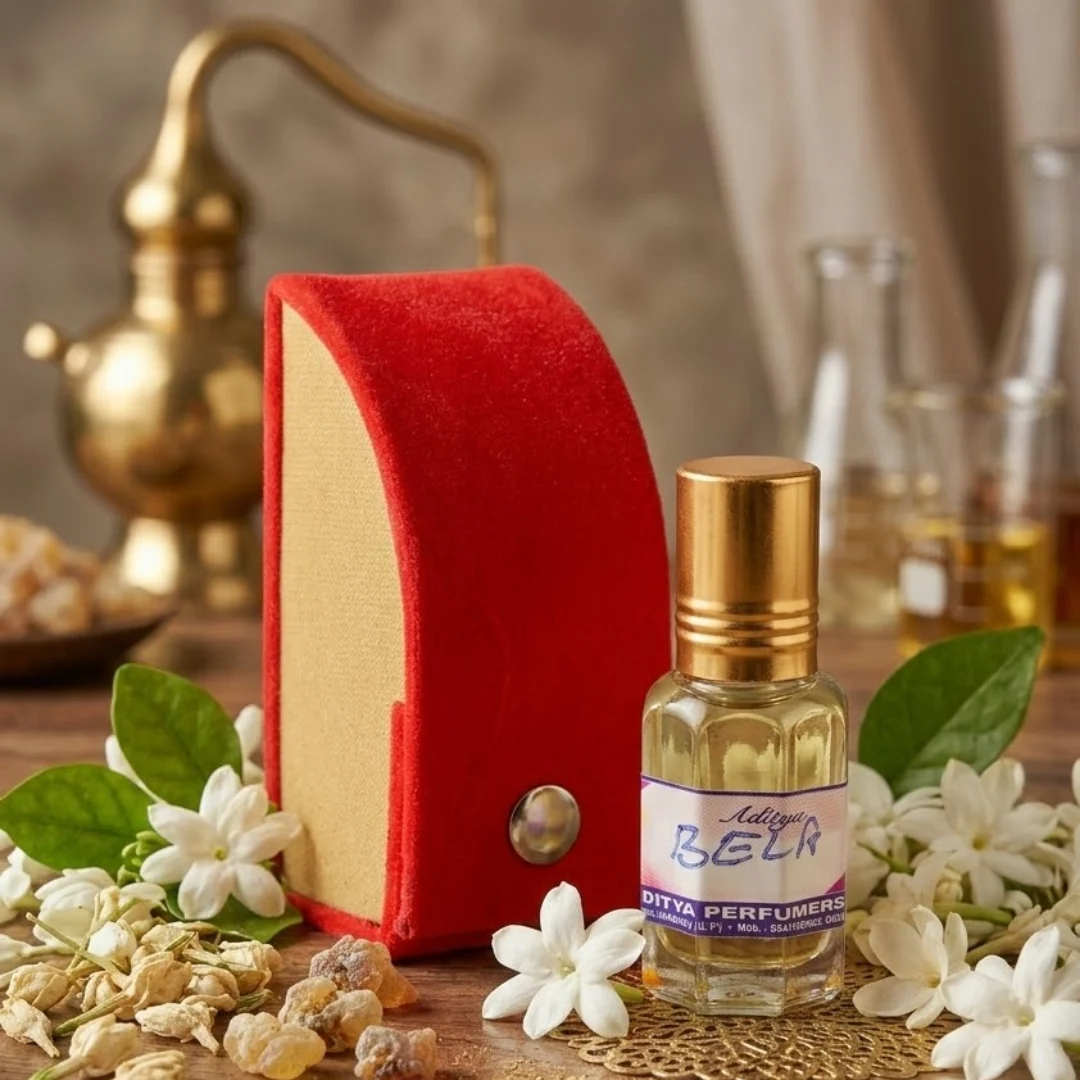 The Divine Fragrance of Fresh Jasmine Blossoms. Experience the enchanting and sweet aroma of fresh Bela (Jasmine) with Haridwar Bliss Premium Attar. This 10ml concentrated perfume oil is specially crafted for spiritual use, ensuring a long-lasting and soothing fragrance that fills your home mandir with positivity. Bela is known for its calming properties and is highly recommended for daily rituals, meditation, and offering to the deities. Why Choose Our Bela Attar? 100% Alcohol-Free: Pure oil-based formulation that is safe for skin and perfect for sacred puja vastra (clothes). Sweet & Soulful Aroma: A natural, floral scent that reduces stress and creates a peaceful environment for dhyana (meditation). Highly Concentrated: Just a single drop on a cotton swab or your puja items is enough to keep the fragrance alive for hours. Premium Quality: Hand-bottled to preserve the natural essence of jasmine flowers. Perfect For: Daily Puja and Aarti rituals. Applying on deities and idols. Anointing puja accessories like the Gangajali or Lota. Personal use as a natural, long-lasting perfume oil.