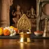 Dhan Varshak Brass Diya - Traditional Lakshmi Oil Lamp with Divine Backrest